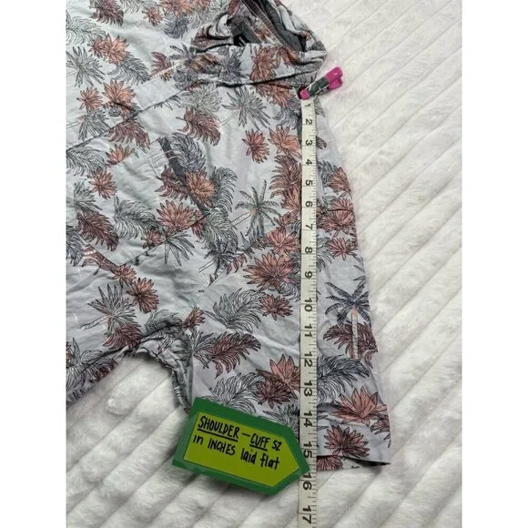 Sunrise Kingdom Vintage Design Hawaiian Palm Print Button Down Light Blue Coral - Picture 13 of 15